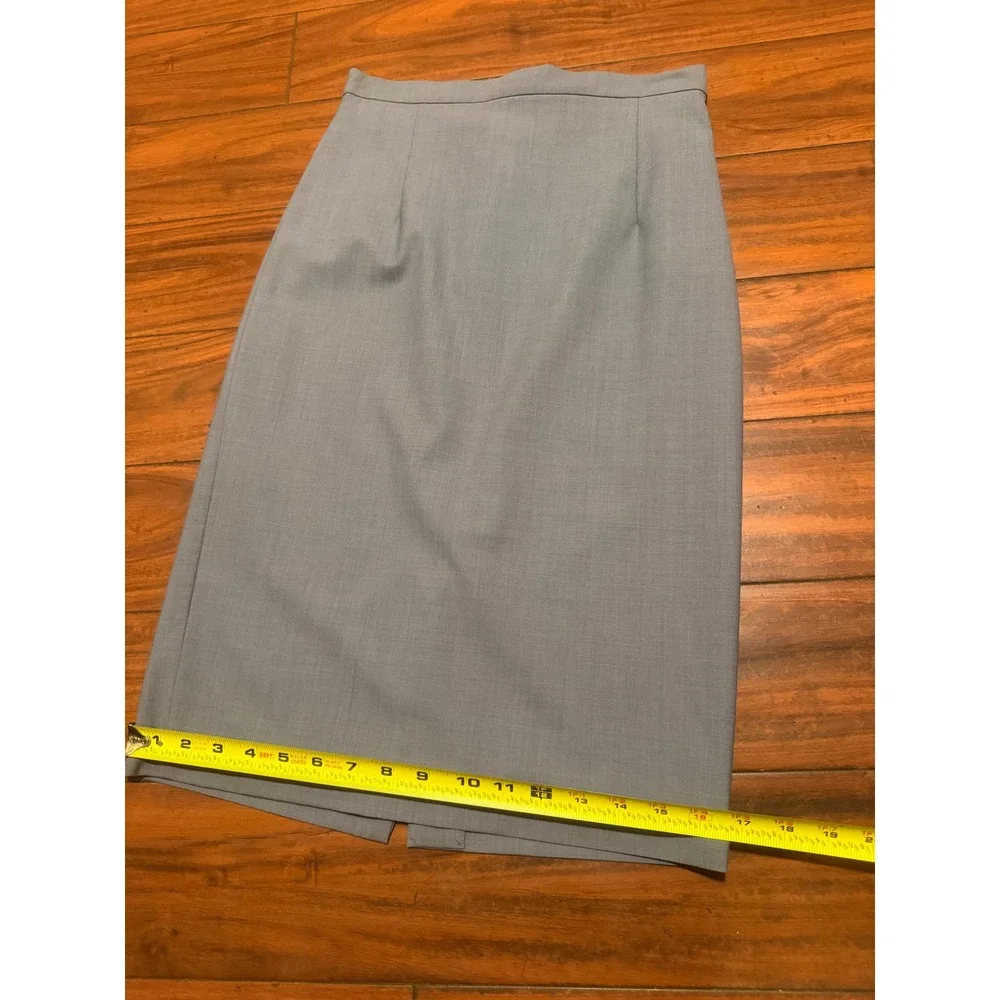 Theory Hemdall B Continuous Blue Grey Wool Blend Pencil Skirt Size 4